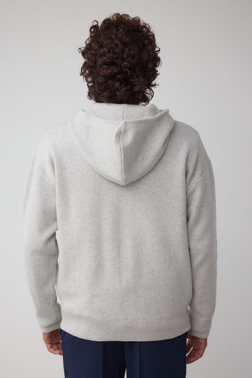 ニットジップアップパーカー GRY M