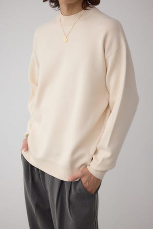 スムースニットモックネックトップス