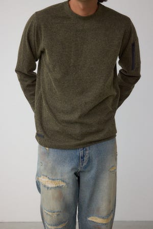 スリーブポケット長袖トップス