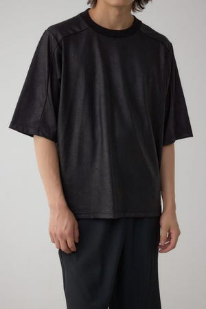 レザーライク半袖Tシャツ