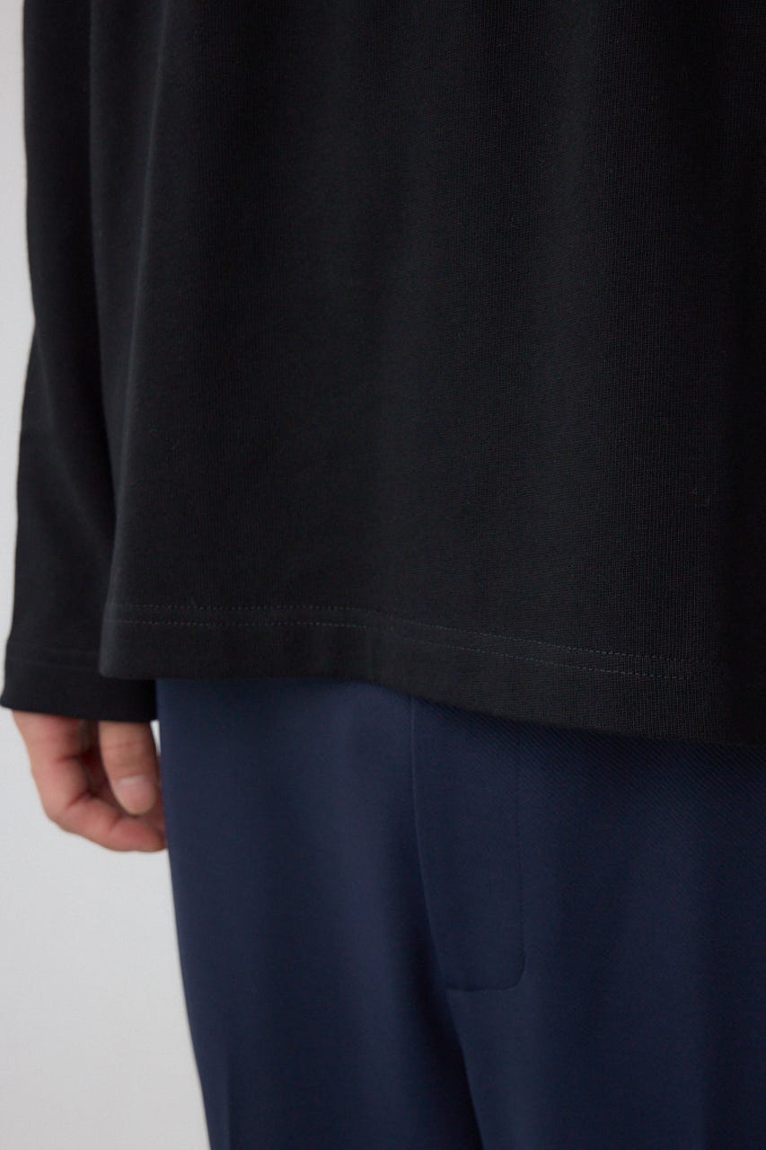 引き揃え天竺長袖トップス BLK S