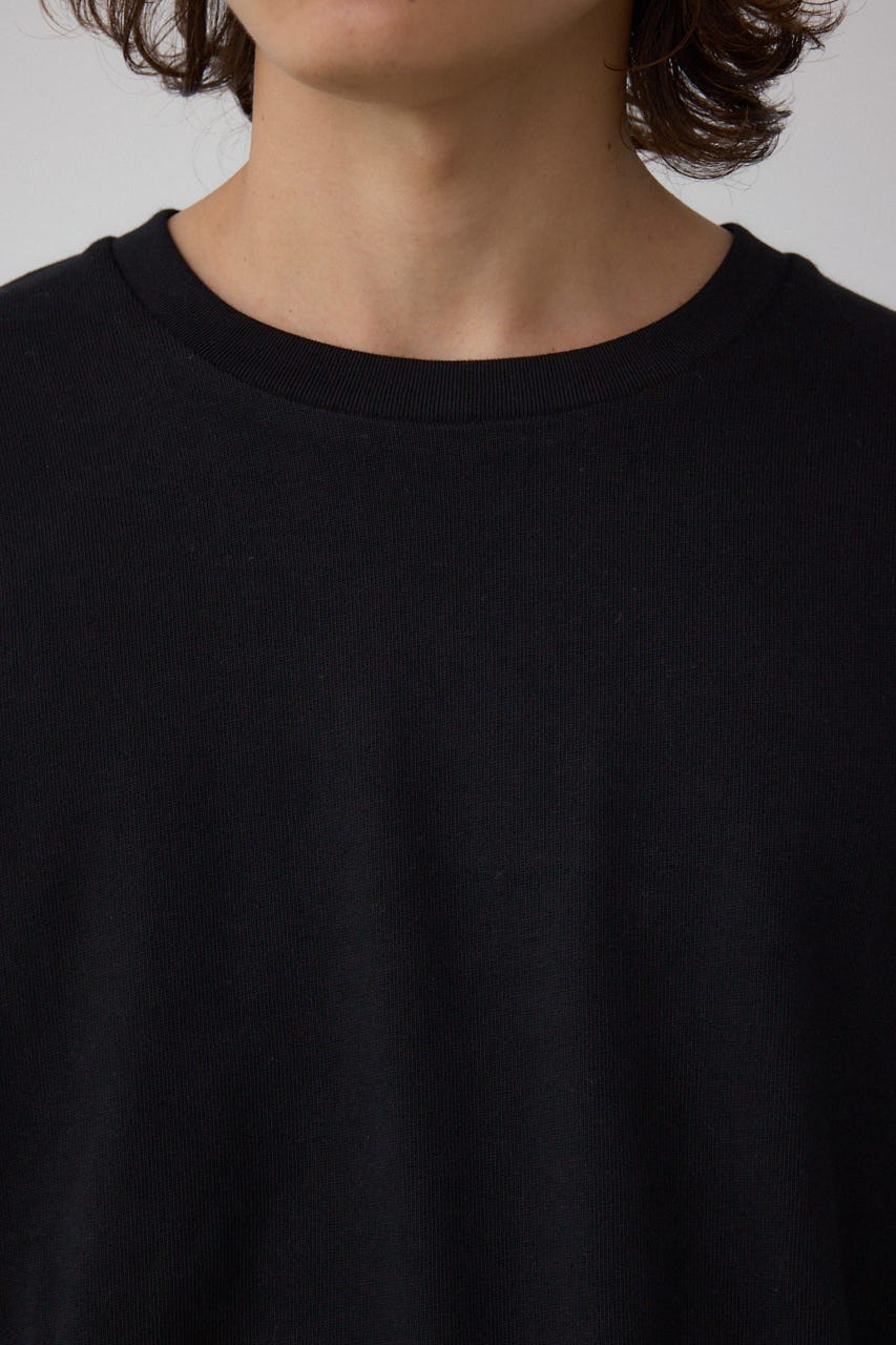 引き揃え天竺長袖トップス BLK S