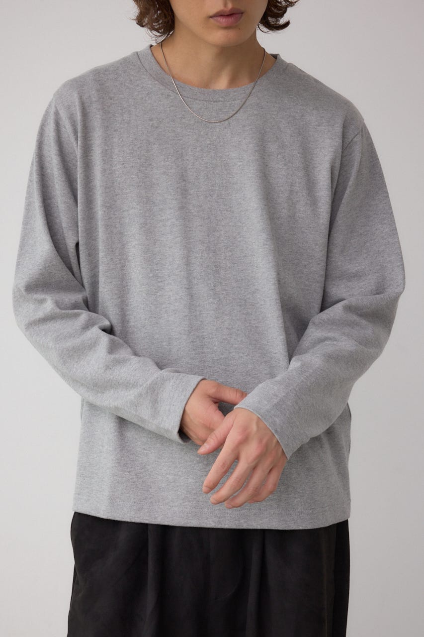 引き揃え天竺長袖トップス T.GRY M