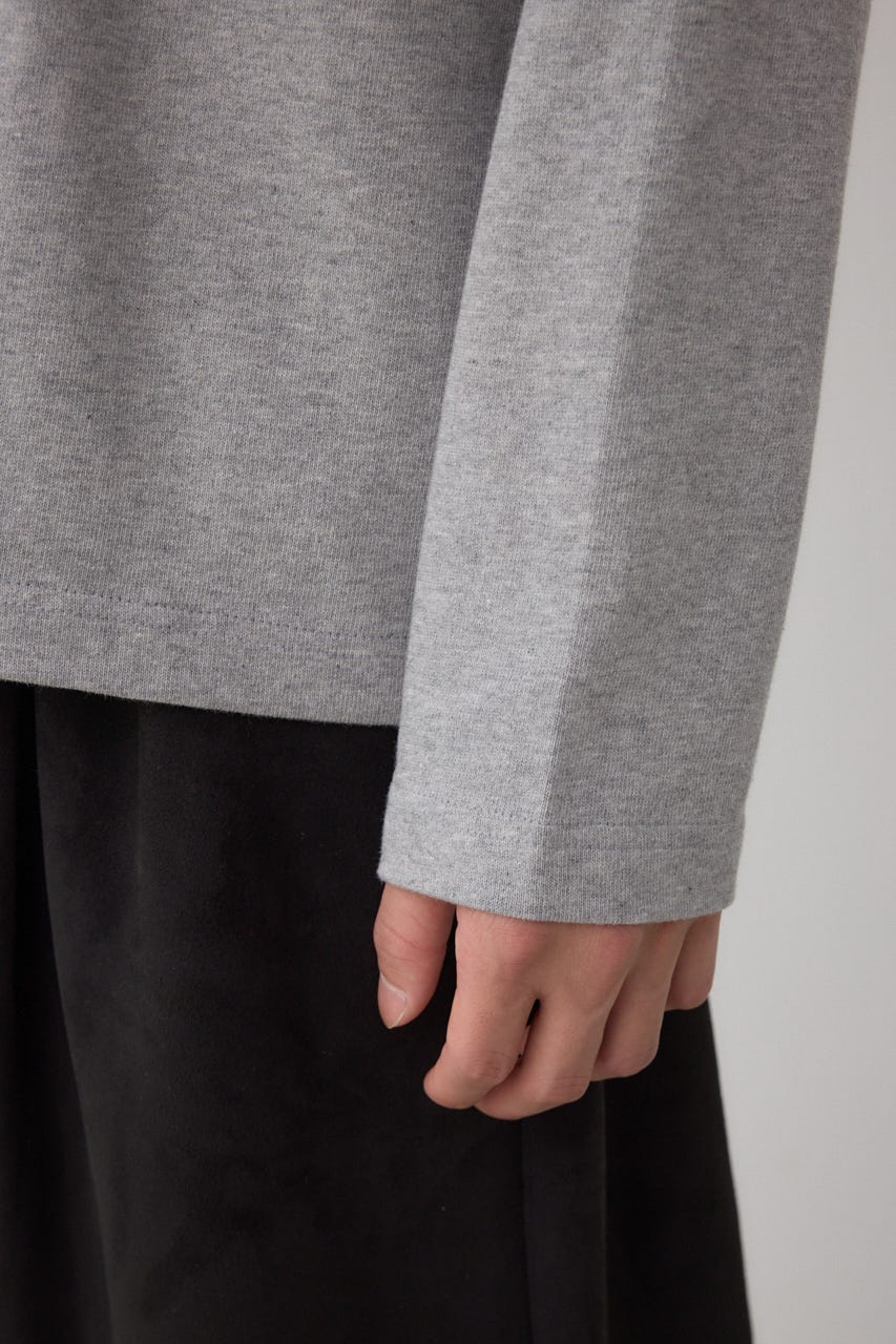 引き揃え天竺長袖トップス T.GRY M