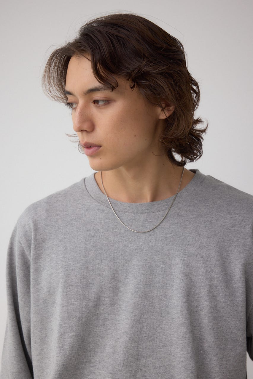 引き揃え天竺長袖トップス T.GRY M