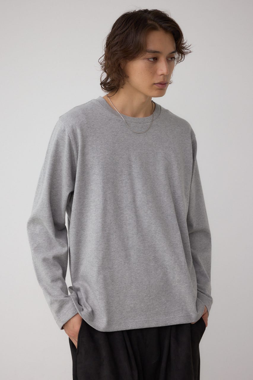 引き揃え天竺長袖トップス T.GRY M
