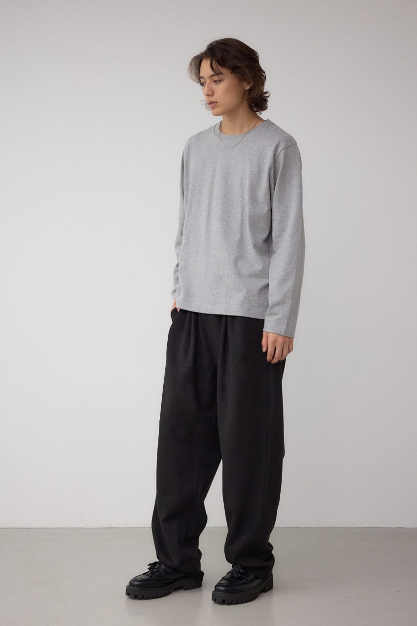 引き揃え天竺長袖トップス T.GRY M