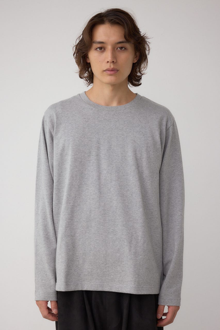 引き揃え天竺長袖トップス T.GRY M