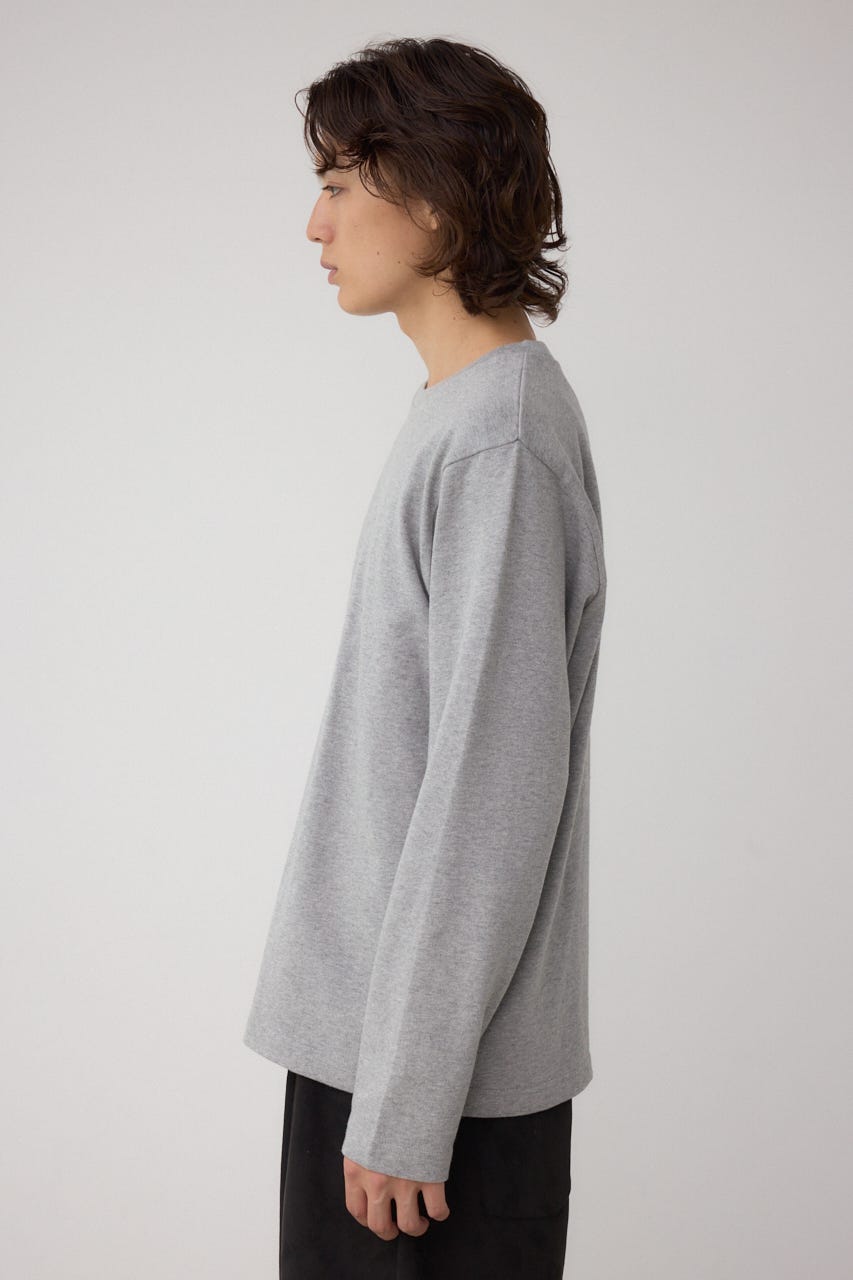 引き揃え天竺長袖トップス T.GRY M