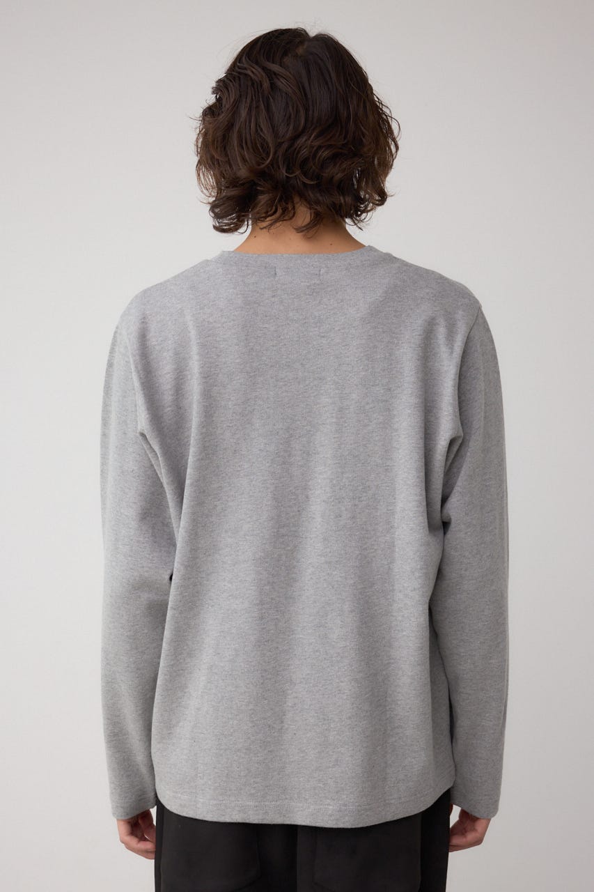 引き揃え天竺長袖トップス T.GRY M