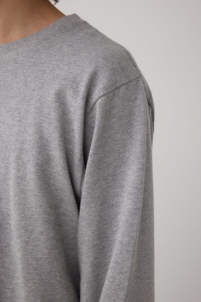 引き揃え天竺長袖トップス T.GRY M