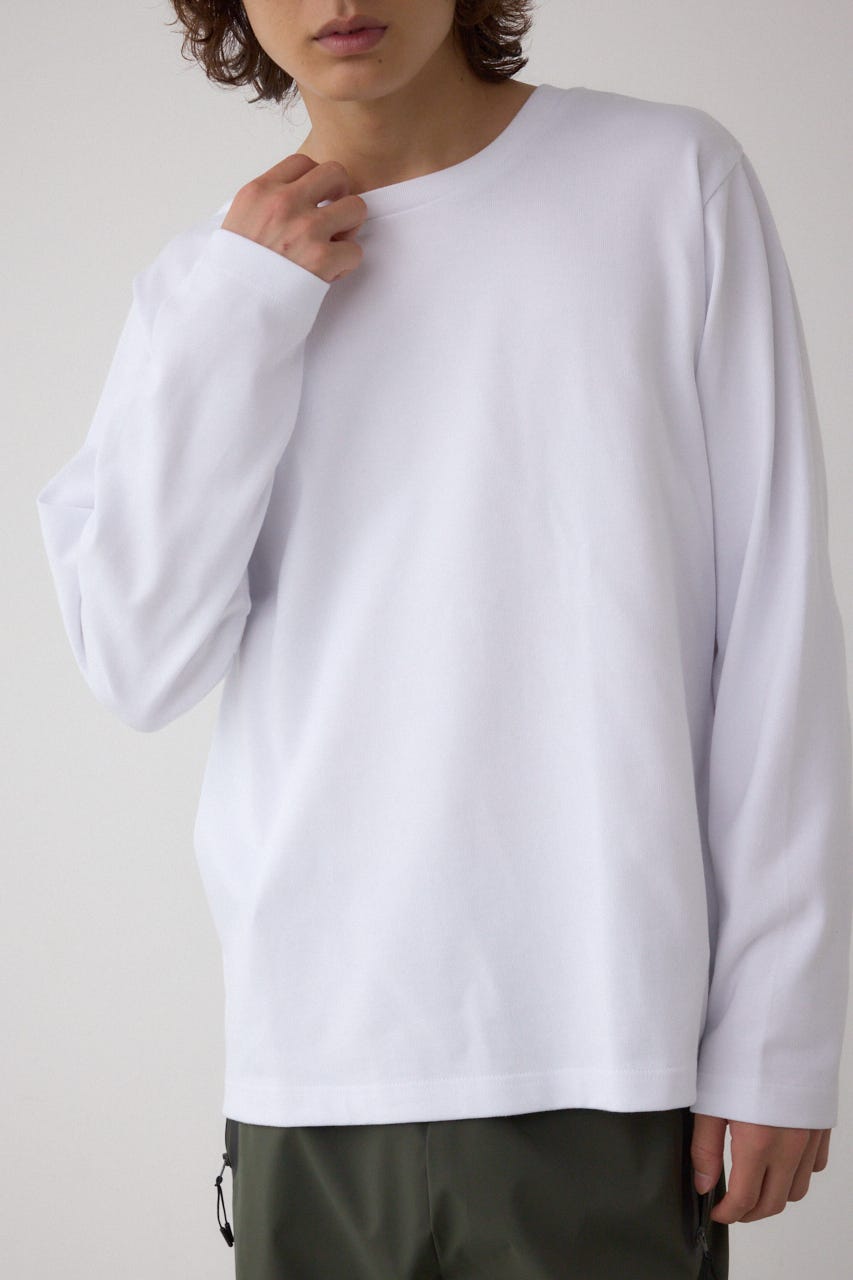 引き揃え天竺長袖トップス WHT S