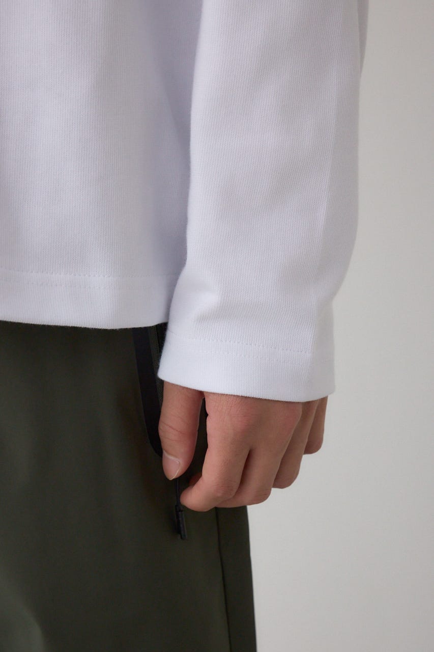 引き揃え天竺長袖トップス WHT S