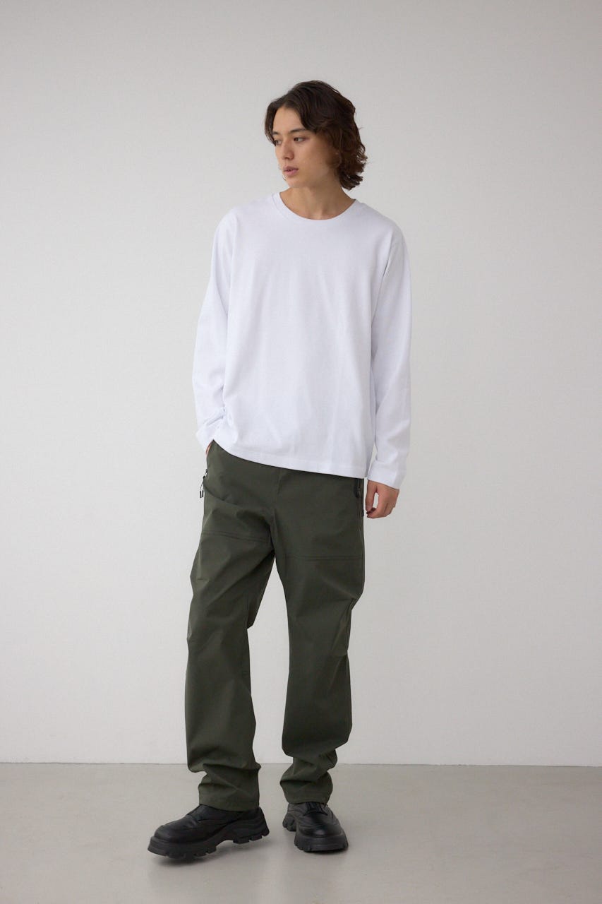 引き揃え天竺長袖トップス WHT S