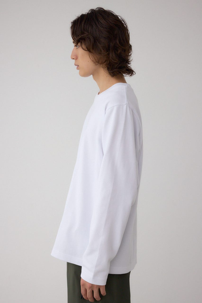 引き揃え天竺長袖トップス WHT S