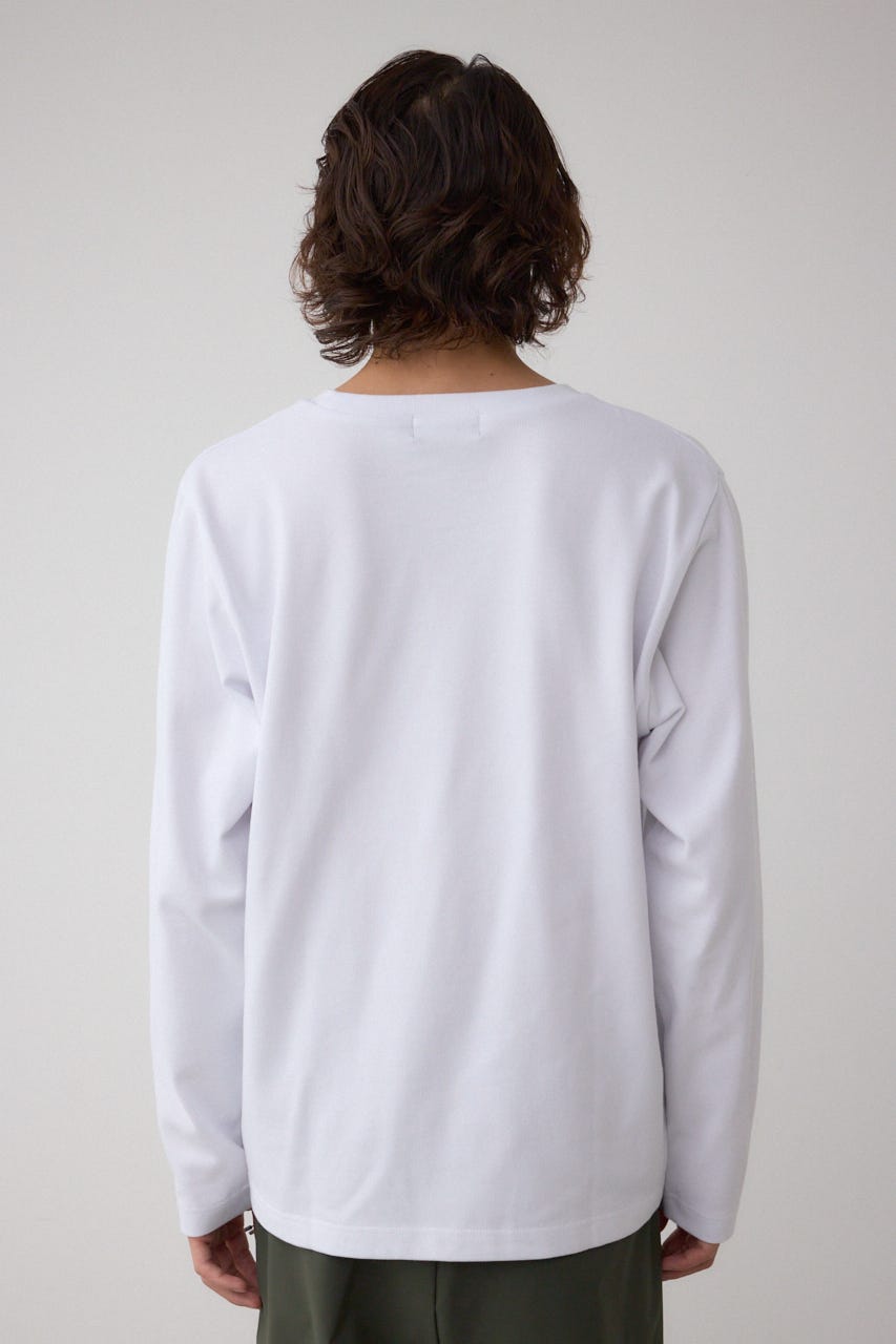 引き揃え天竺長袖トップス WHT S