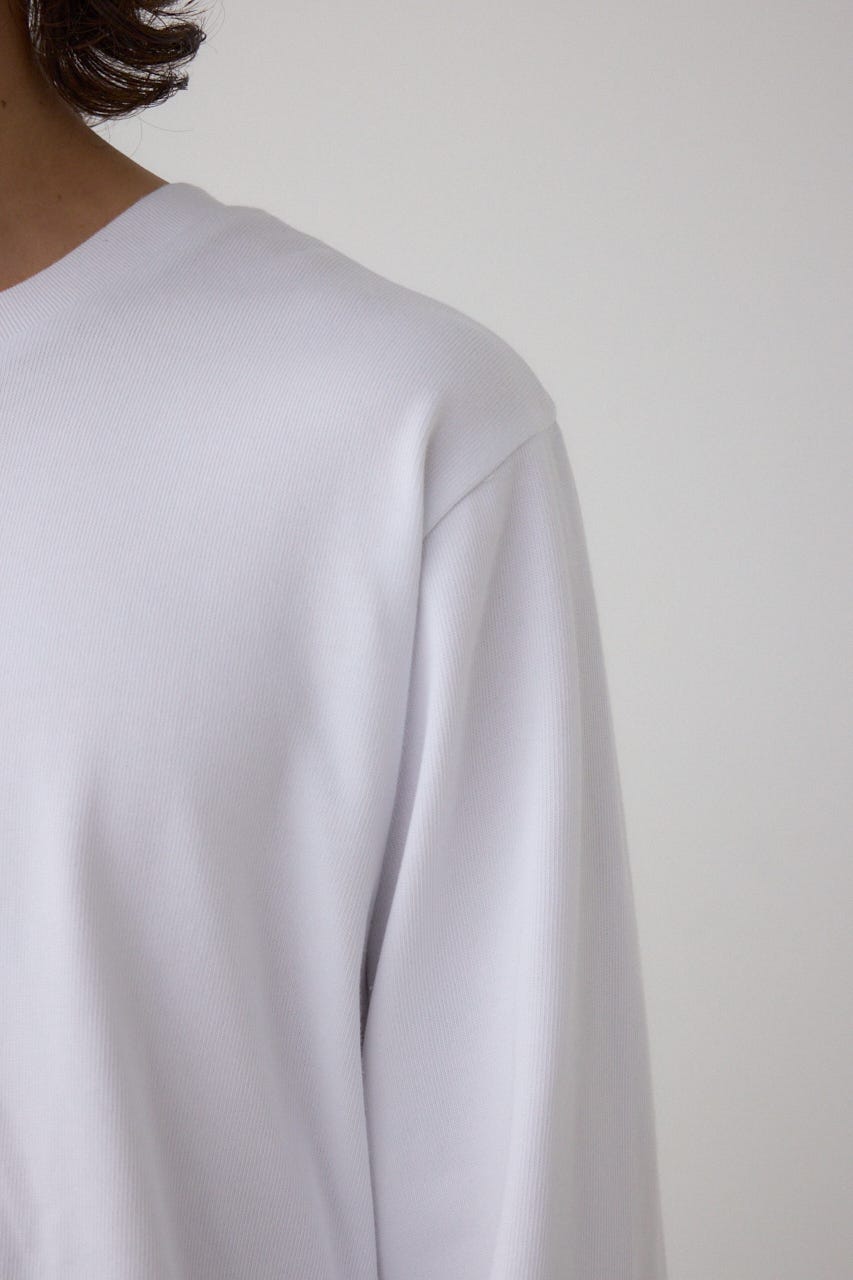 引き揃え天竺長袖トップス WHT S