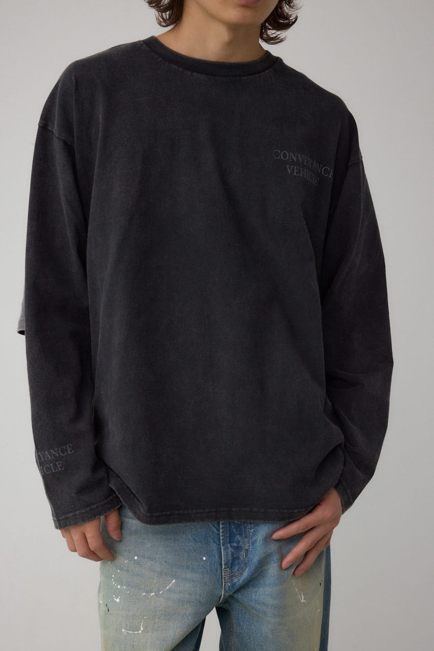 イリュージョンレイヤードTシャツ BLK M