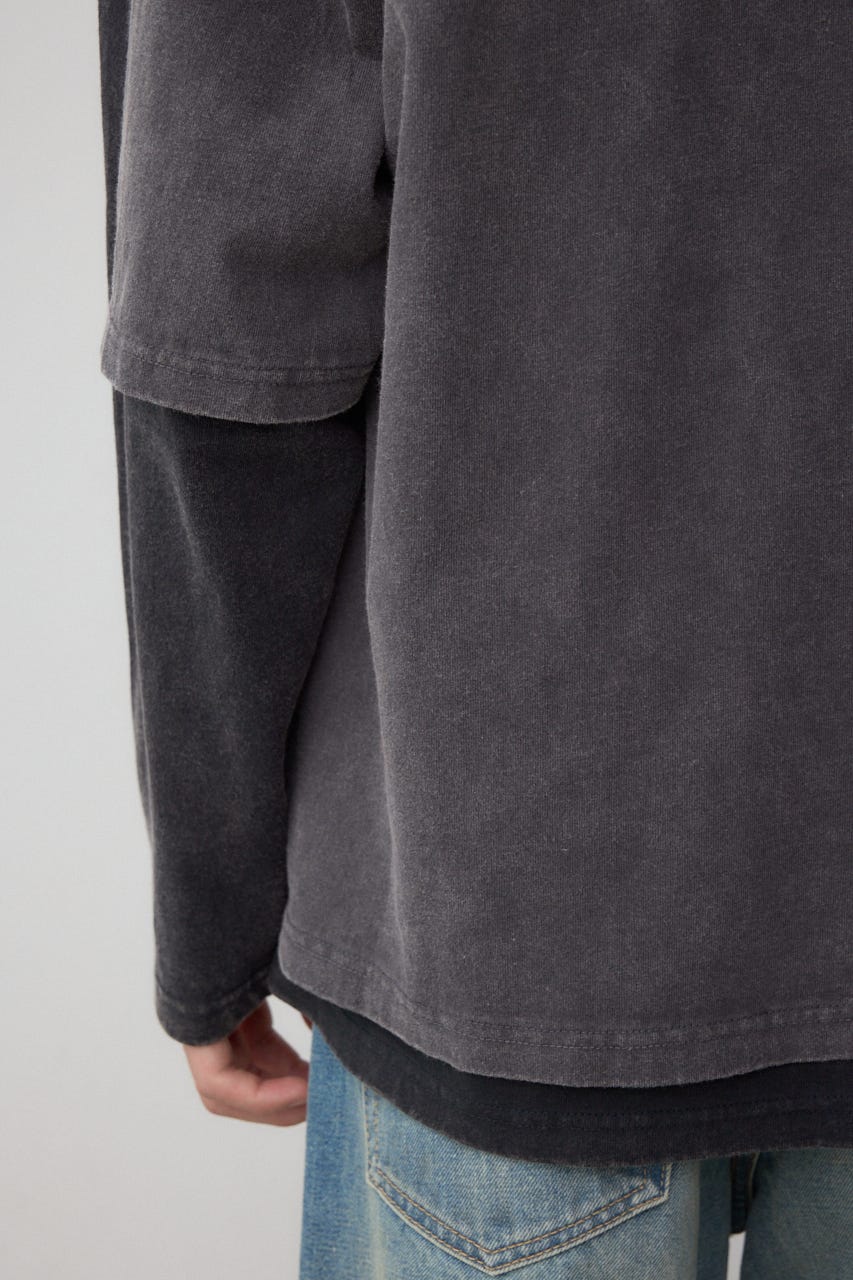 イリュージョンレイヤードTシャツ BLK M