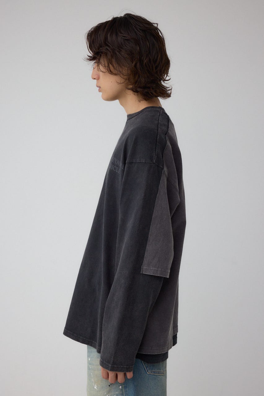 イリュージョンレイヤードTシャツ BLK M