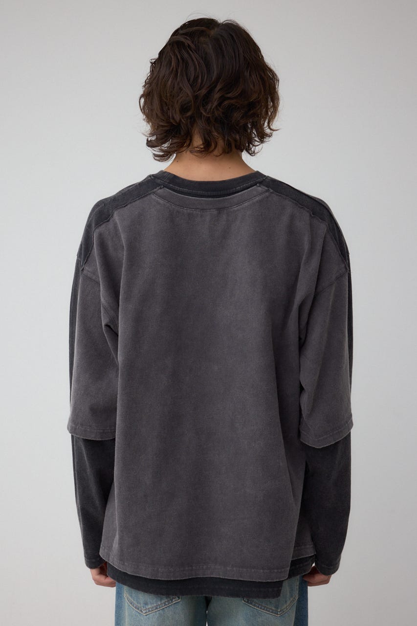 イリュージョンレイヤードTシャツ BLK M