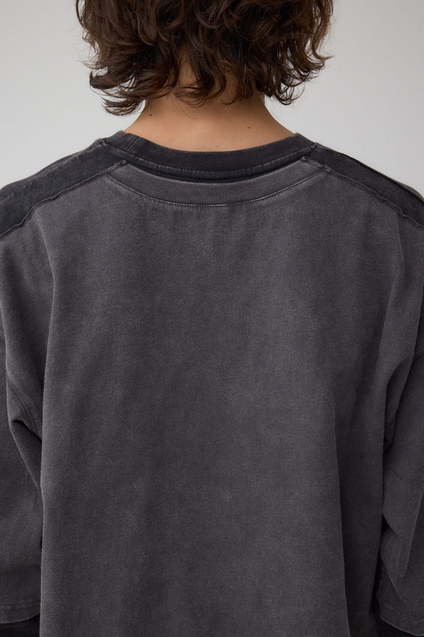 イリュージョンレイヤードTシャツ BLK M