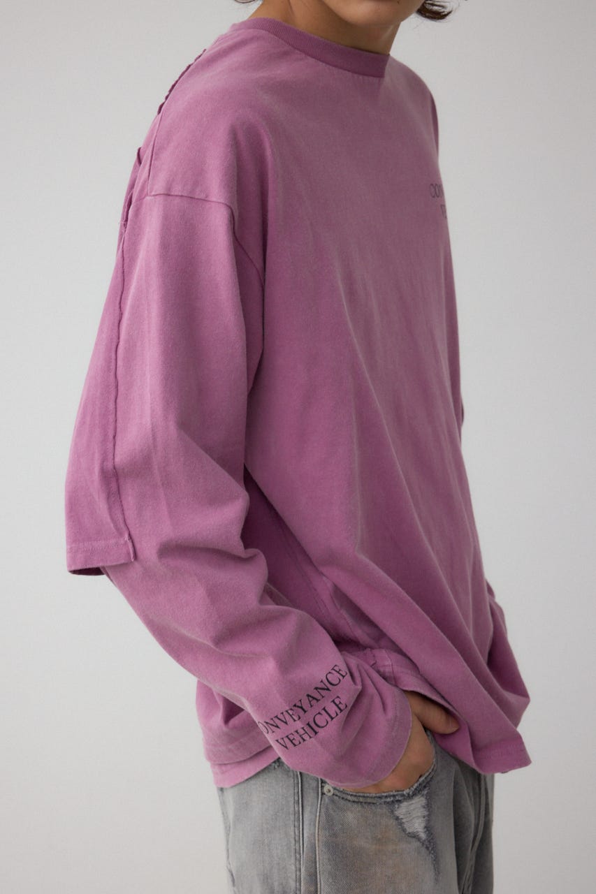 イリュージョンレイヤードTシャツ D/PNK M