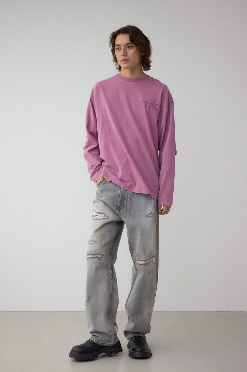 イリュージョンレイヤードTシャツ D/PNK M