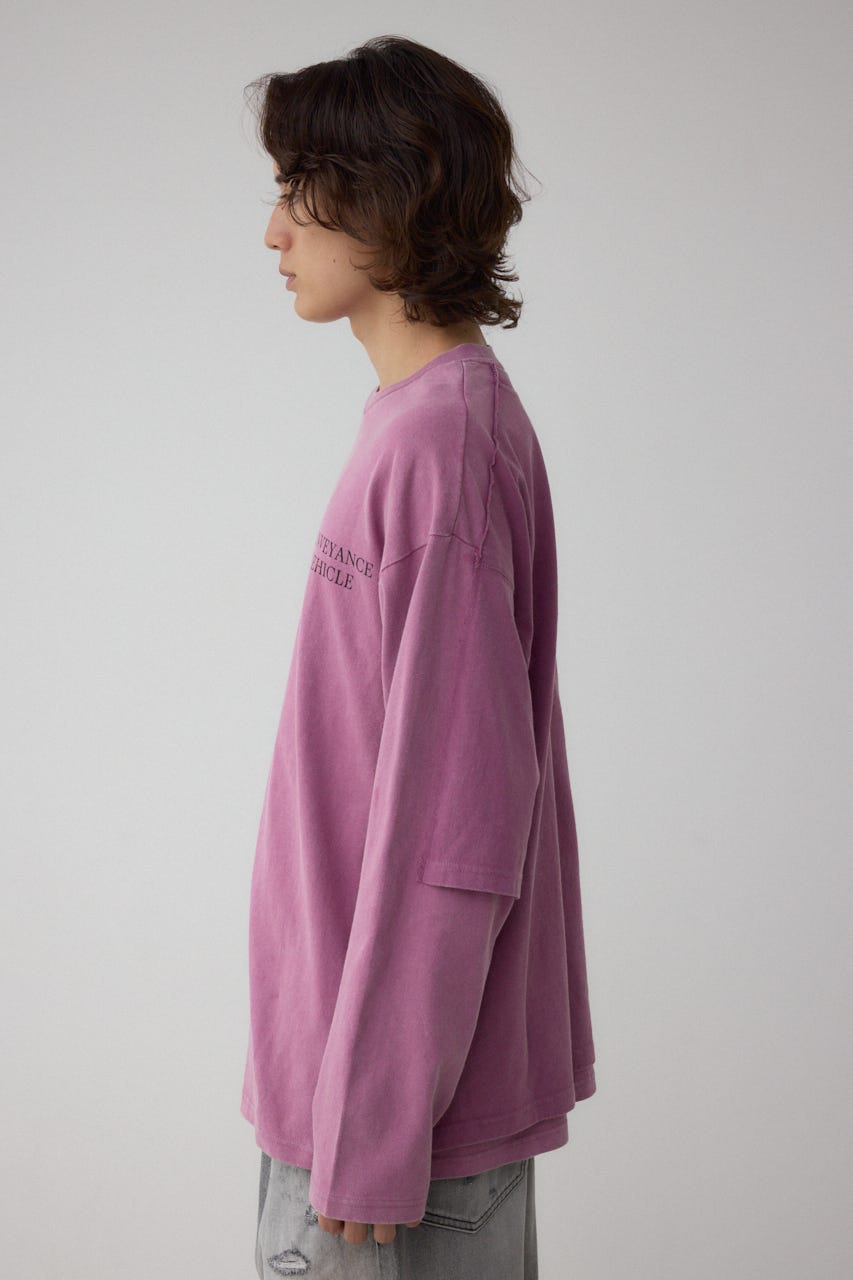 イリュージョンレイヤードTシャツ D/PNK M