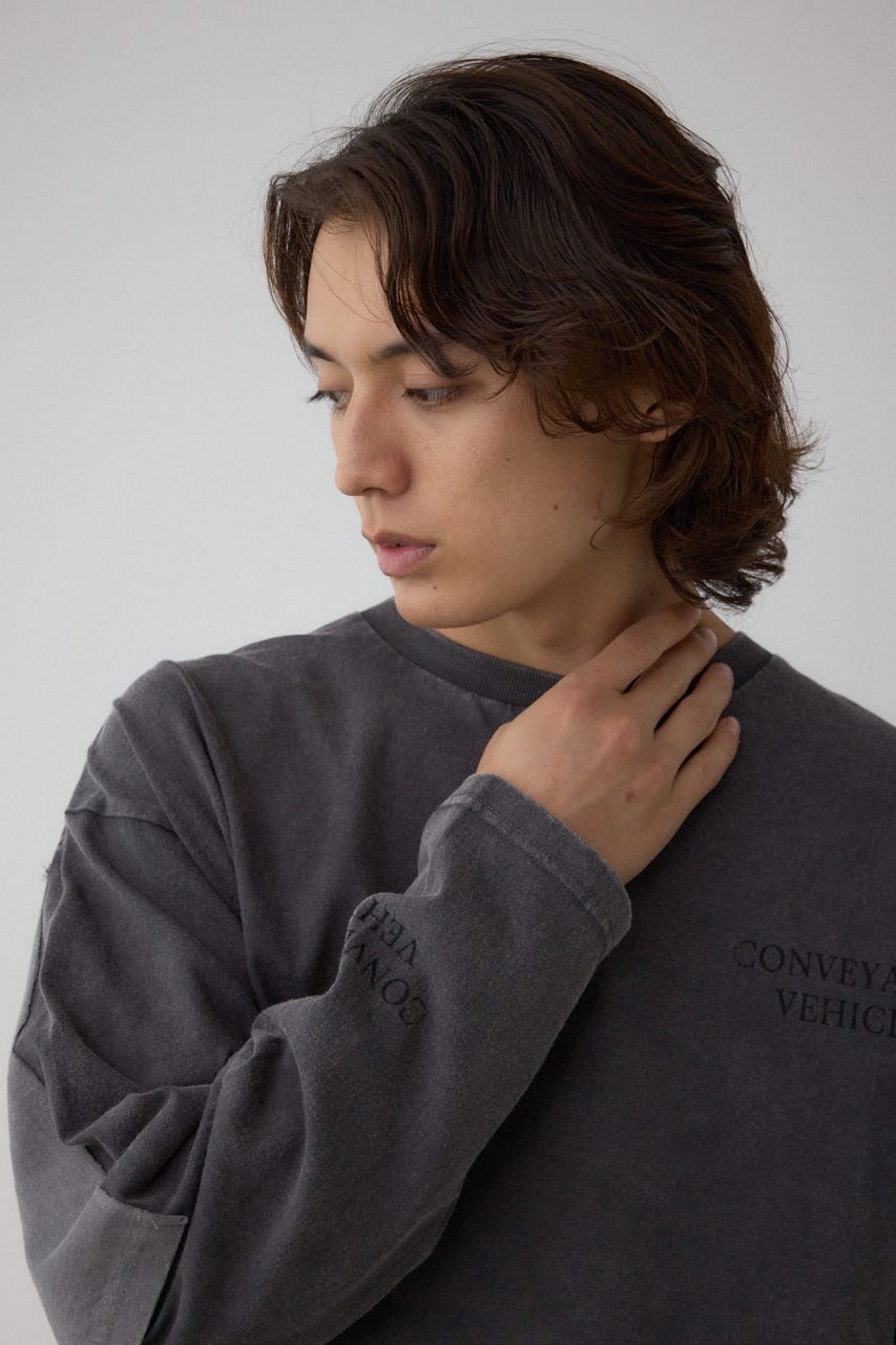 イリュージョンレイヤードTシャツ GRY L