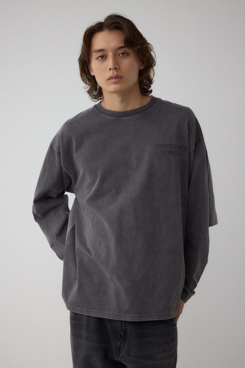 イリュージョンレイヤードTシャツ GRY L