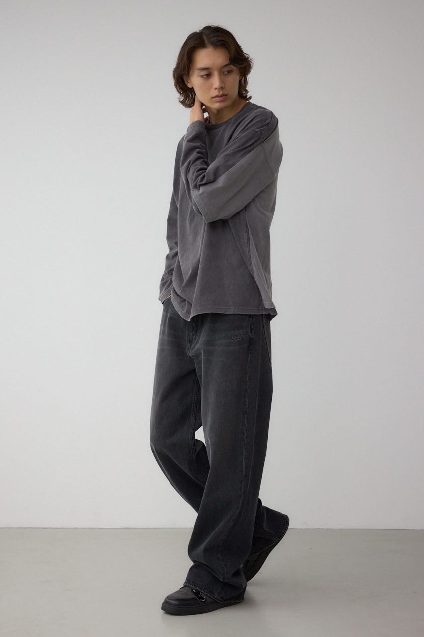 イリュージョンレイヤードTシャツ GRY L