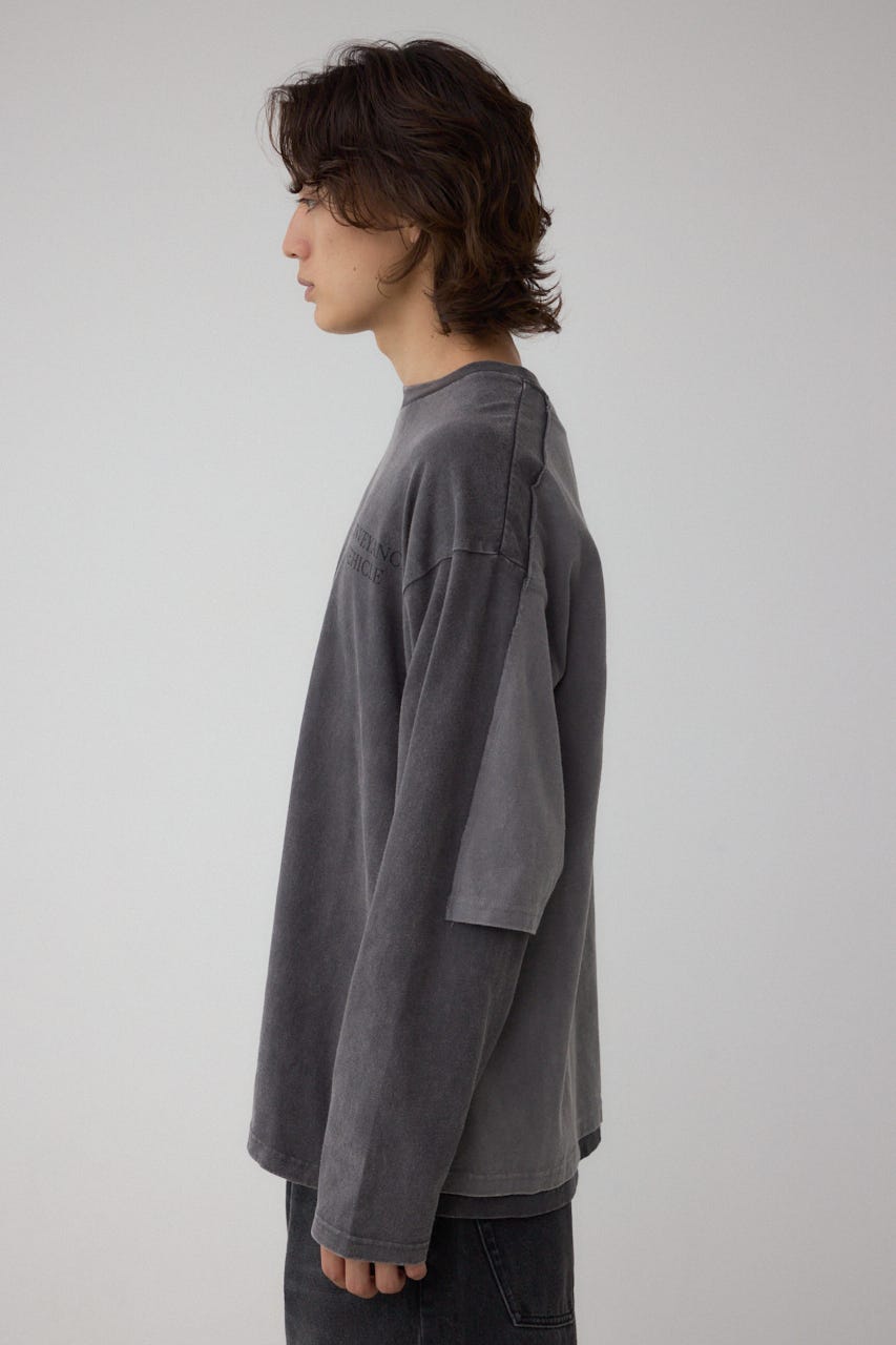 イリュージョンレイヤードTシャツ GRY L