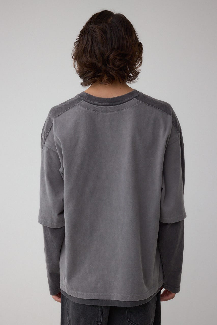 イリュージョンレイヤードTシャツ GRY L