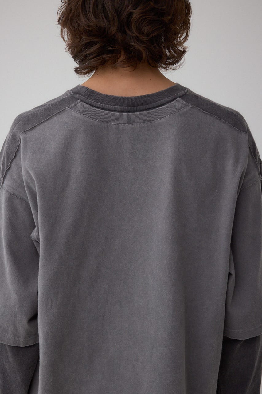 イリュージョンレイヤードTシャツ GRY L