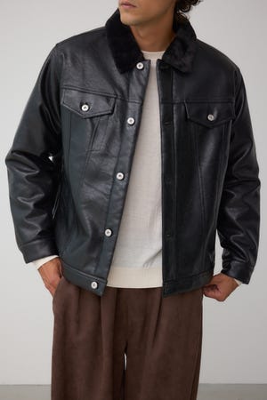 ボアライニング合皮ブルゾン