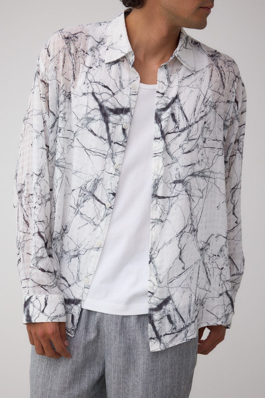 SY様 AZUL BY MOUSSY | シアーマーブル総柄シャツ (シャツ・ブラウス