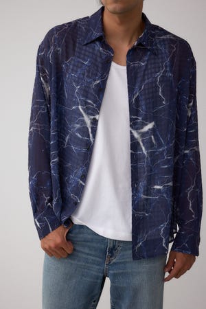シアーマーブル総柄シャツ