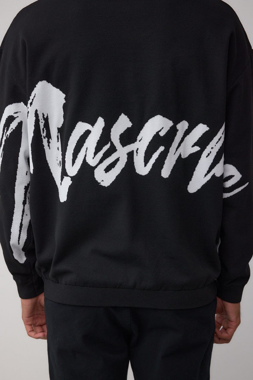 リバーシブル総柄グラフィックニット BLK L