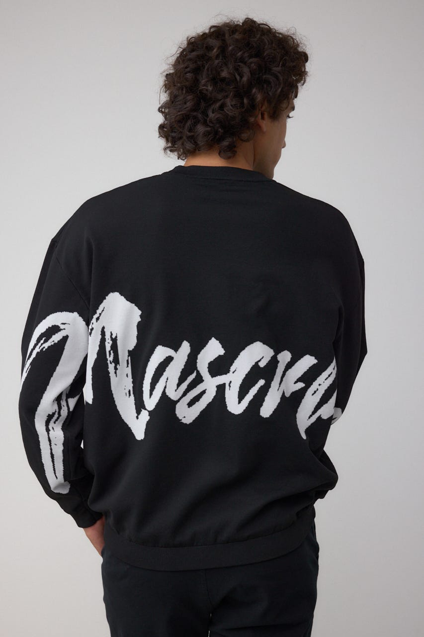 リバーシブル総柄グラフィックニット BLK L