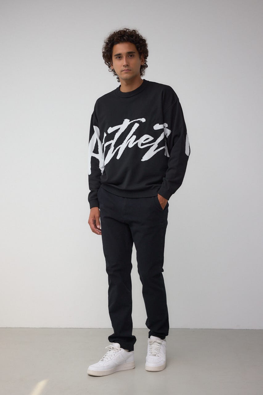 リバーシブル総柄グラフィックニット BLK L