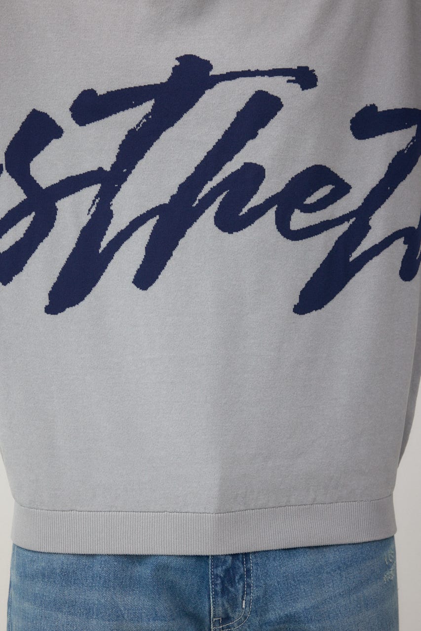 リバーシブル総柄グラフィックニット GRY M