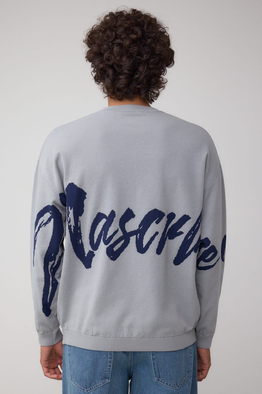 リバーシブル総柄グラフィックニット GRY M