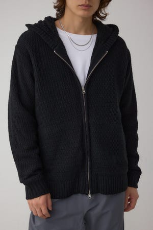 ガーターボアジップニット フーディー