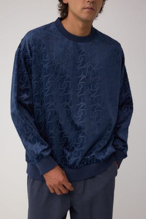 ベロアエンボス総柄トップス