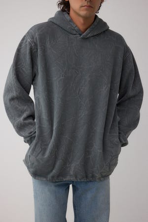 シャドークリンクルフーディートップス