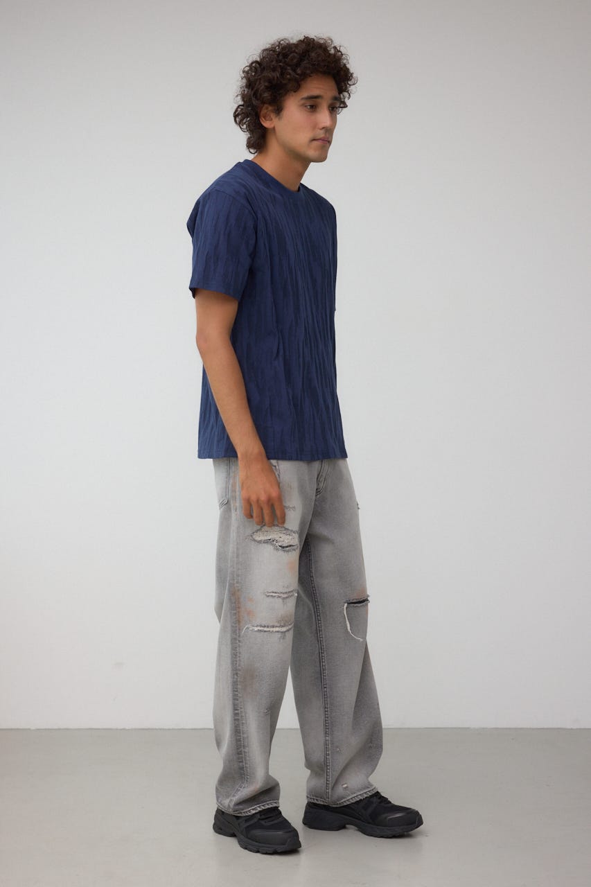 【CPGN】Marine Blue 半袖T 2色 AZUL BY MOUSSY | テクスチャーシフトトップス (Tシャツ