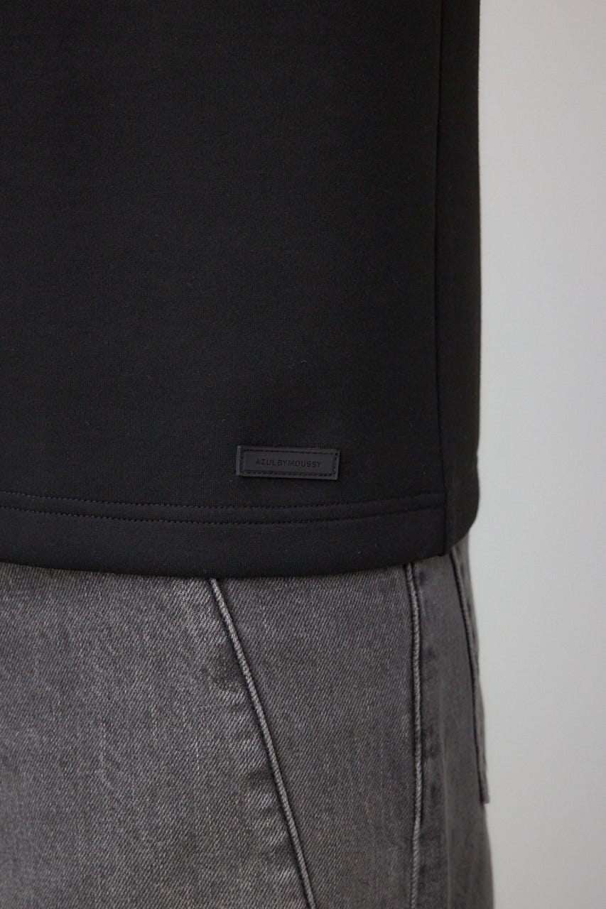 ネックジャガードトップス BLK M