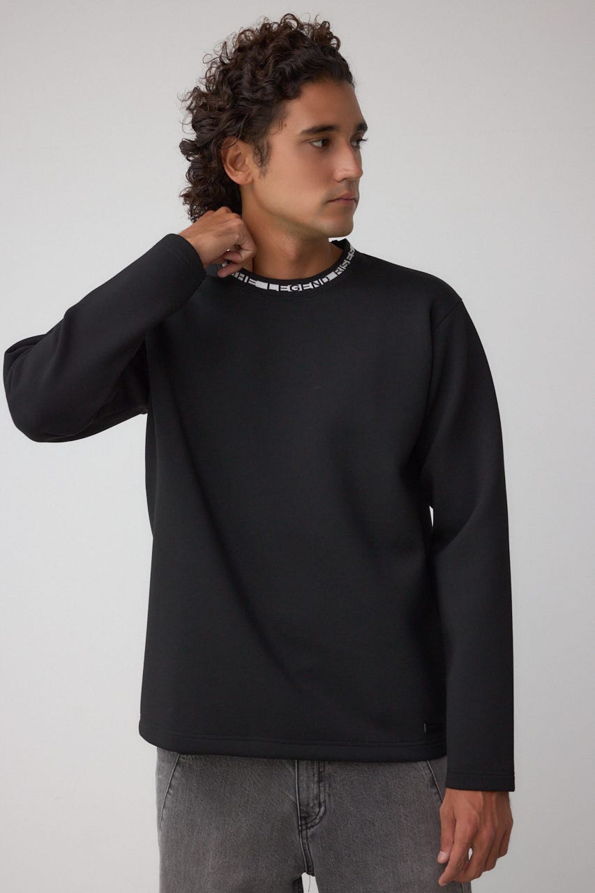 ネックジャガードトップス BLK M