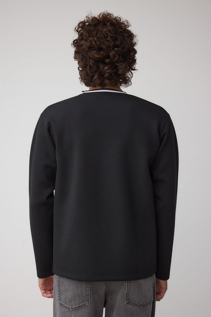 ネックジャガードトップス BLK M